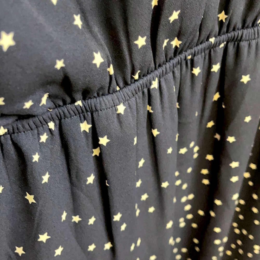 Bell Sleeve Navy Blue and Star Dress size S - Picture 2 of 5